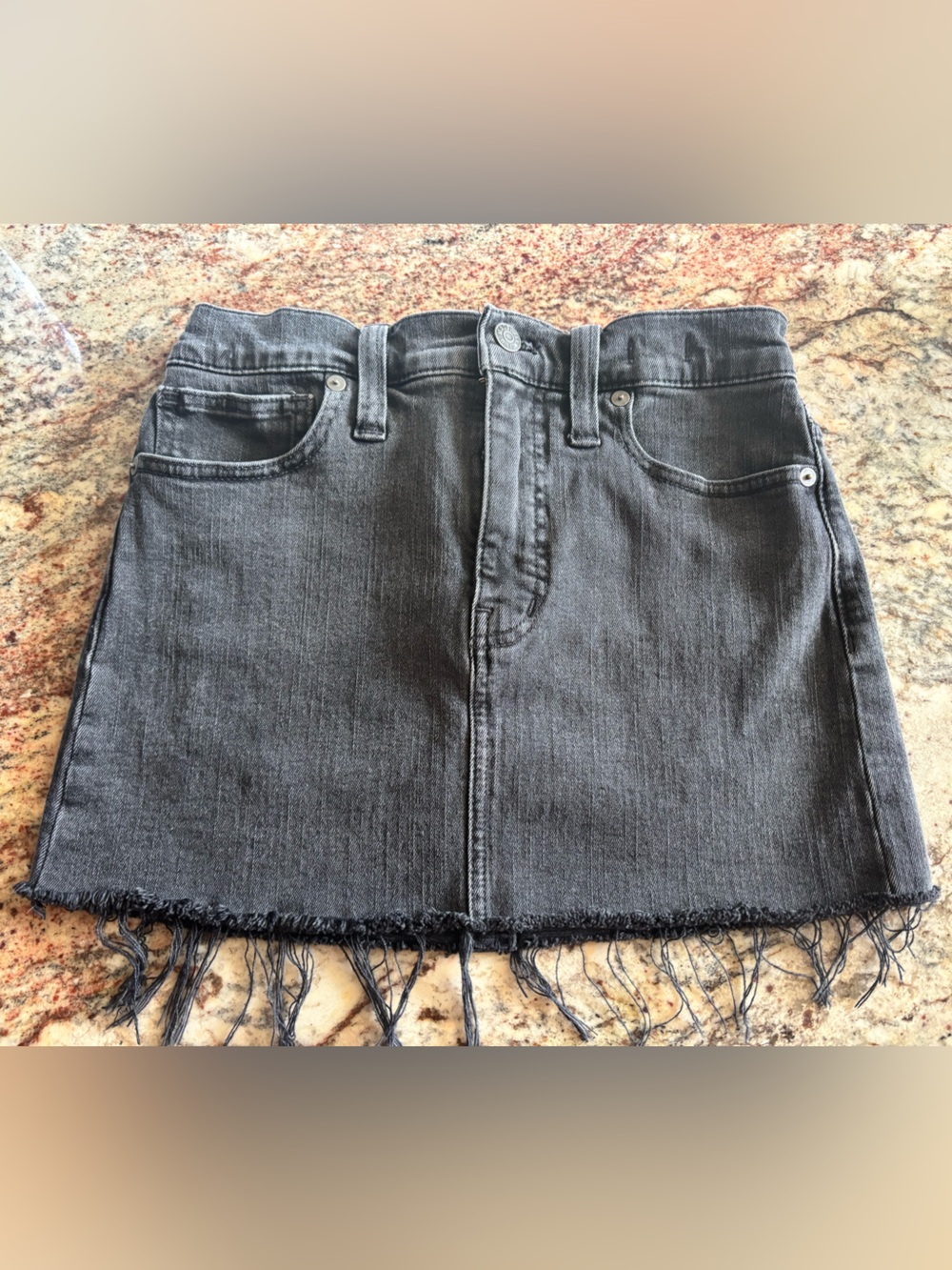 Madewell Stretch Denim Straight Mini Skirt